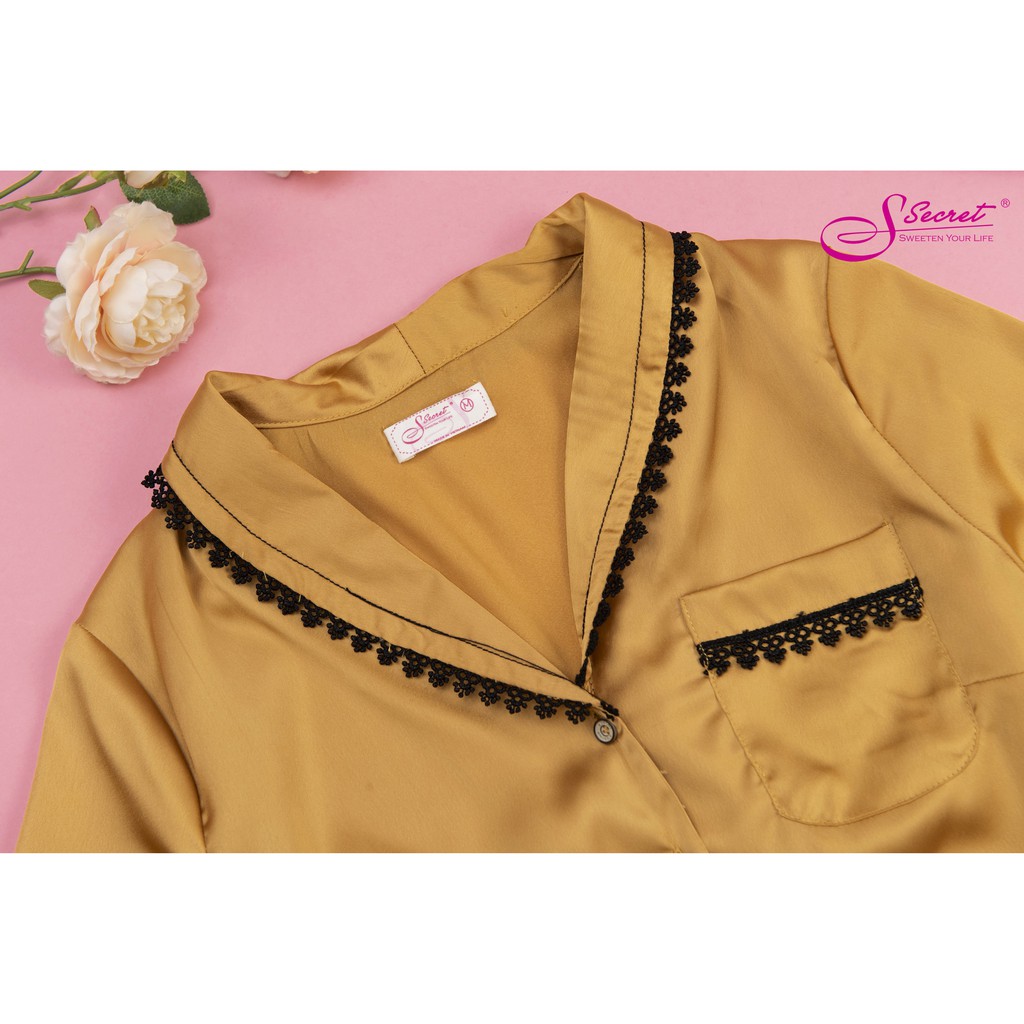 Đồ bộ ngủ nữ mặc nhà xuân hè chất liệu lụa cao cấp Sweeten your life SXH2021