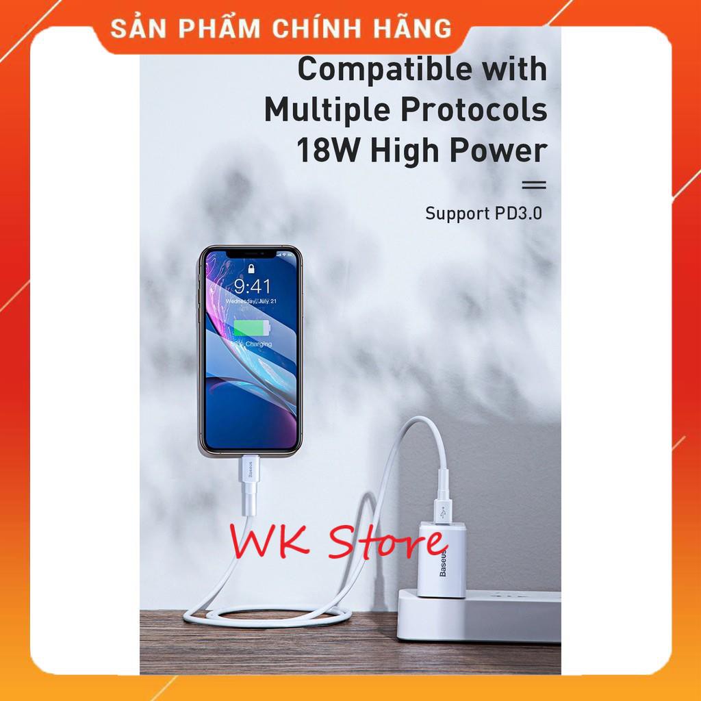 [Mã ELMSM3 giảm 20K đơn bất kì] Bộ Cốc + cáp sạc nhanh Iphone 8/X/XS/11/12 Baseus TZCCXZ-02 (BH 1 năm) | BigBuy360 - bigbuy360.vn