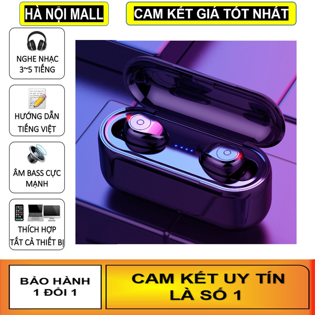 Tai nghe bluetooth, Tai Nghe Bluetooth Amoi F9 (Nhiều Bản), Tai Nghe Không Dây 5.0, Amoi F9, Amoi F9 LED (HNM2)