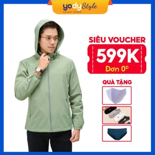 Áo gió nam YODY trượt nước, chống gió, chống bụi, nhiều màu, áo khoác gió nam 2 lớp phối lưng AKM4027 Đẹp
