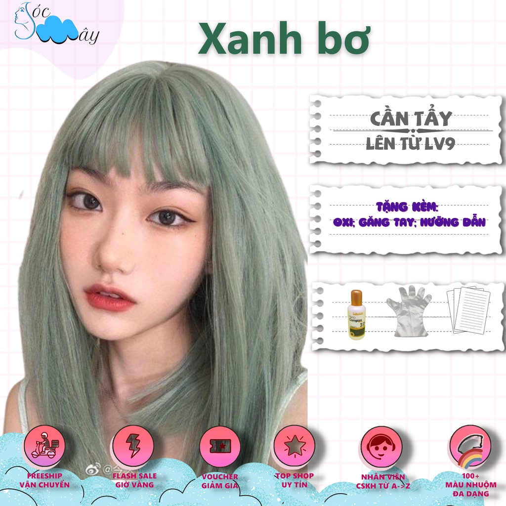 Thuốc nhuộm tóc màu xanh bơ