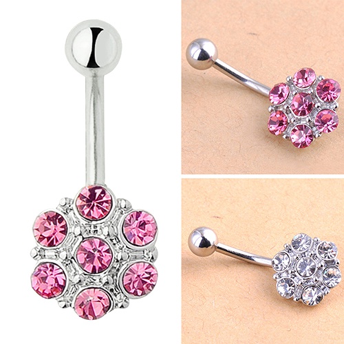 Khuyên cơ thể dạng tròn đính đá xinh xắn