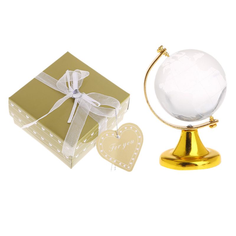 Mô Hình Bản Đồ Thế Giới Trái Đất Mini Bằng Thủy Tinh Trong Suốt Để Bàn Trang Trí