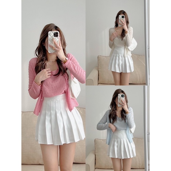 SET ÁO CARDIGAN XỐP MIX ÁO 2S “PEACHY SET”style Ulzzang