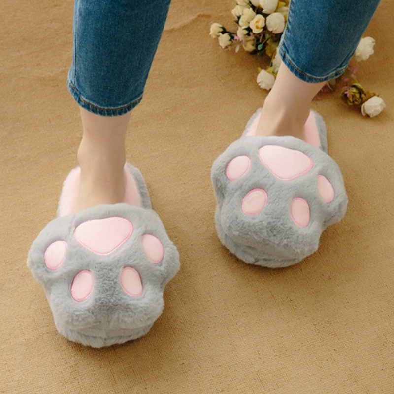 Dép Bông Đi Trong Nhà Chống Trượt Hình Móng Vuốt Mèo