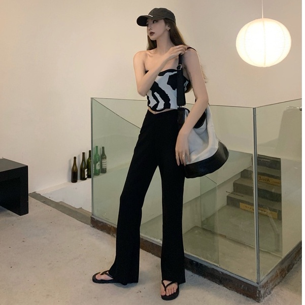 Cocory vn Bộ Áo Cardigan Dài Tay + Quần Dài Lưng Cao Thời Trang Quyến Rũ Cho Nữ