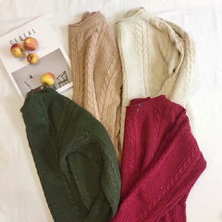Áo len vặn thừng form rộng