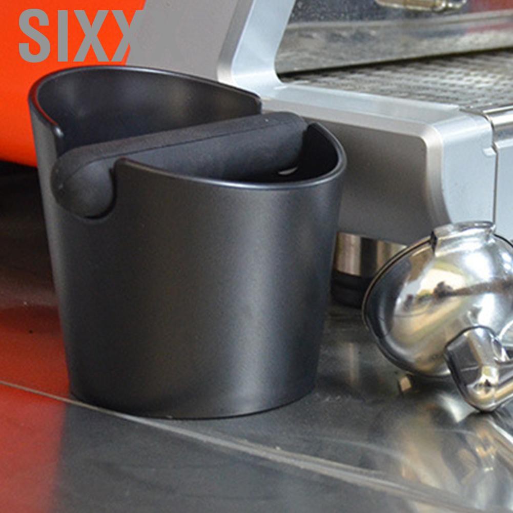 Sixxx Coffee Knock Box Anti-Slip Slag Grounds Bucket with Rubber Bar Making Accessories