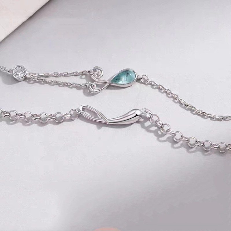 Vòng Tay Hình Giọt Nước Màu Xanh Dương Thời Trang Cho Cặp Đôi