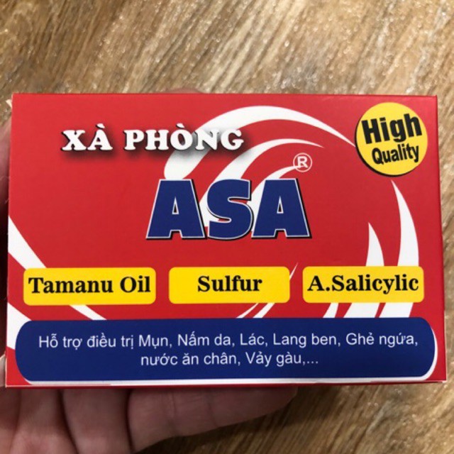 Xà phòng ASA  hỗ trợ diệt khuẩn gây mụn, nấm, lác và các bệnh ngoài da 120gr ( Hộp x 4 Cục)