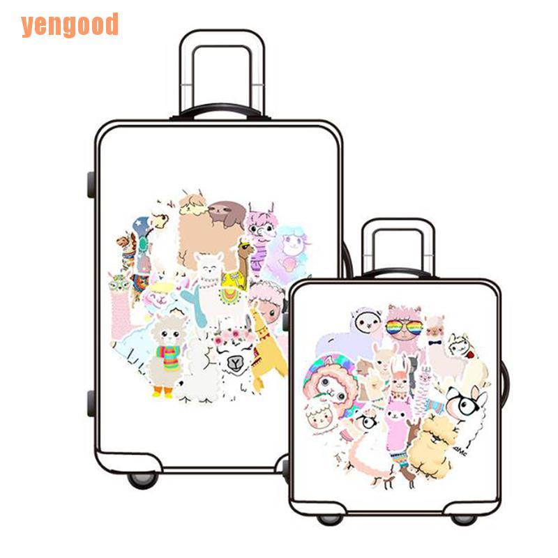 Bộ 50 miếng dán trang trí laptop vali hình lạc đà Alpaca dễ thương