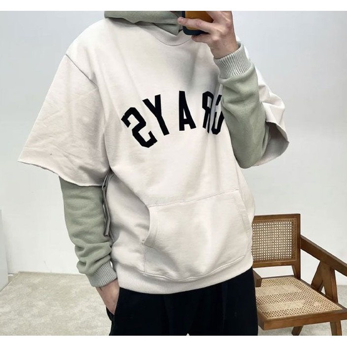 Áo sweater 3/4 FOG Fear of God Season 7 GRAYS Half Sleeve Baseball Sweatshirt cao cấp