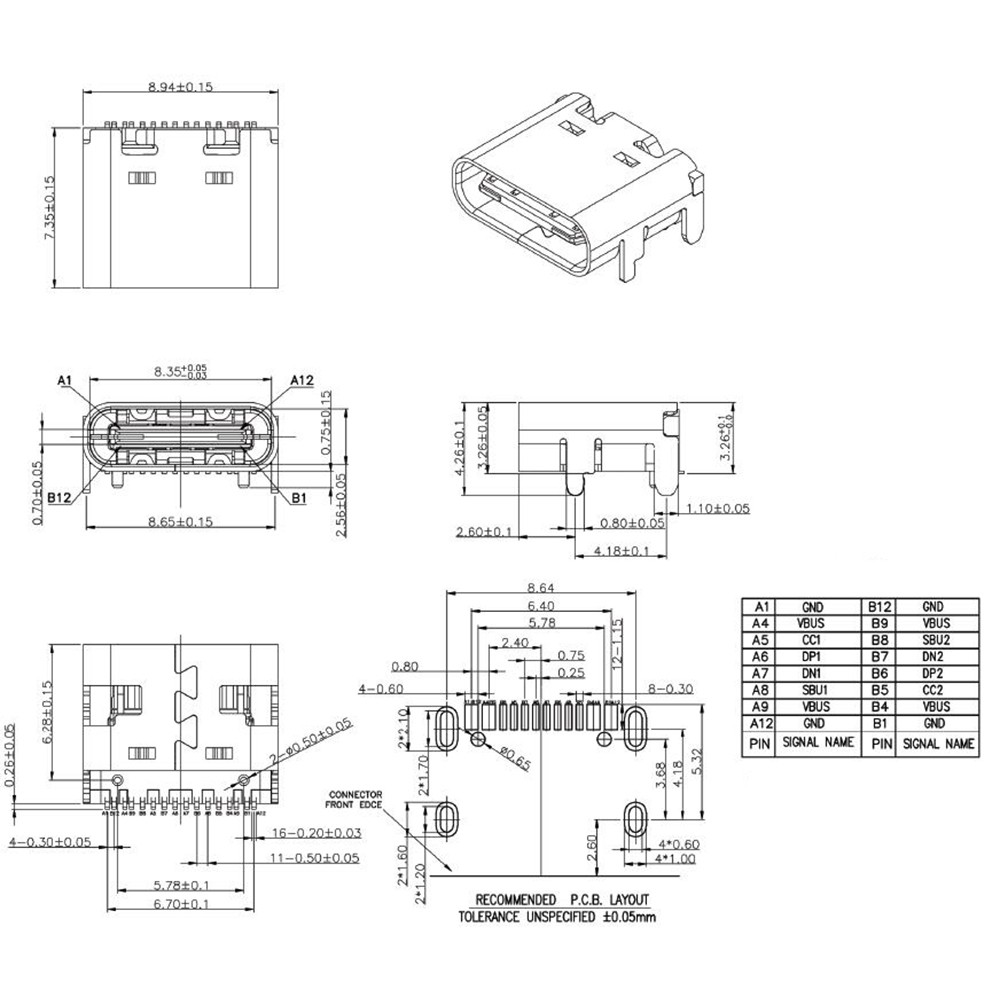 Set 10 Đầu Nối Bảng Mạch Pcb Usb 3.1 Type-C 16 Pin Chuyên Dụng