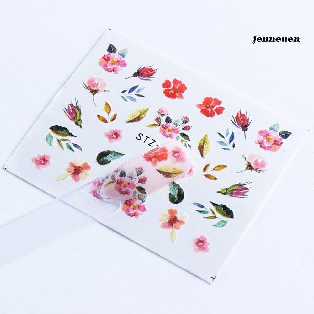 [Hàng mới về] Set 40 Miếng Dán Trang Trí Móng Tay Hình Hoa Và Bướm