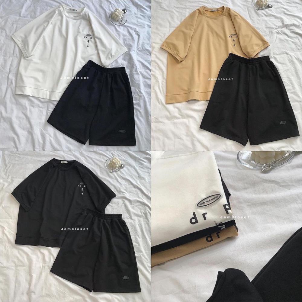 Set Đồ Nữ Cá Tính Quần Short Và Áo Thun JEM ClOSET Set Quần Áo Basic Form Rộng Thoải Mái Dễ Thương CORP 8121 VIP