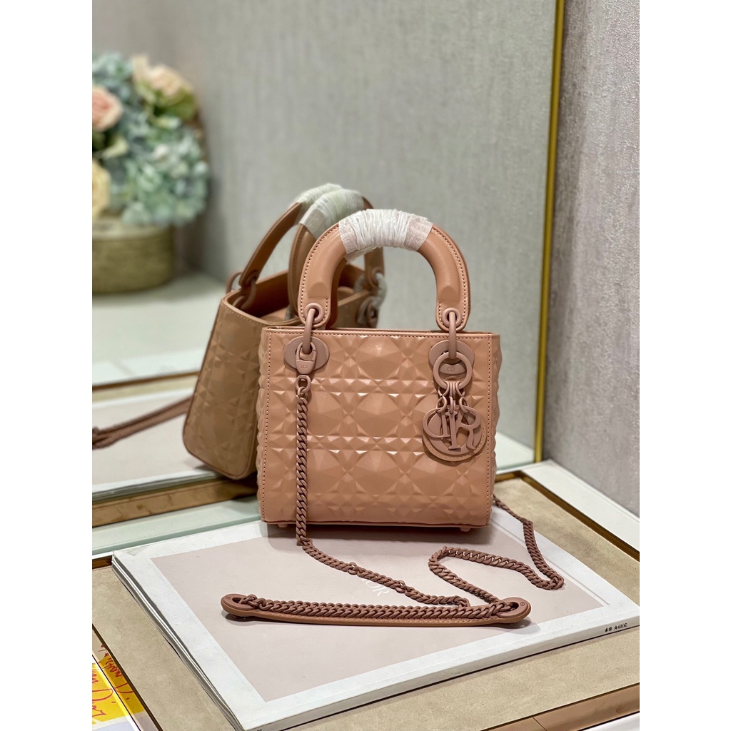 Túi dio.r vân 3 ô kim cương bản 2 quai Túi đi ô lady 3 ô hàng super full box size 17 - ZENI.STORE