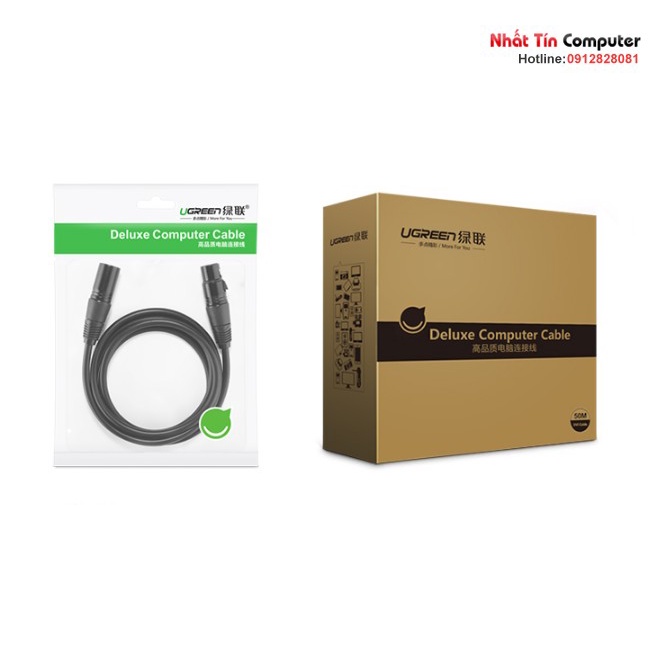 Cáp nối dài Microphone XLR 3m chính hãng Ugreen 20711 cao cấp