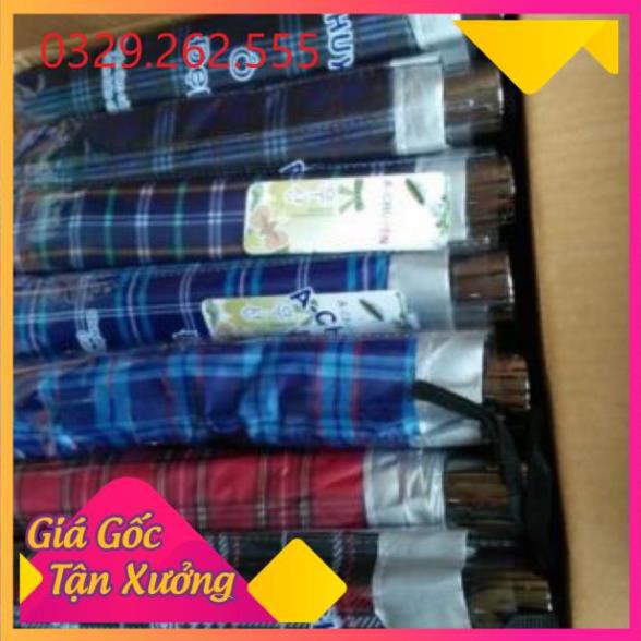 (Sale Khủng)  Ô kẻ cầm tay gấp gọn tiện lợi có lớp bạc chống tia UV