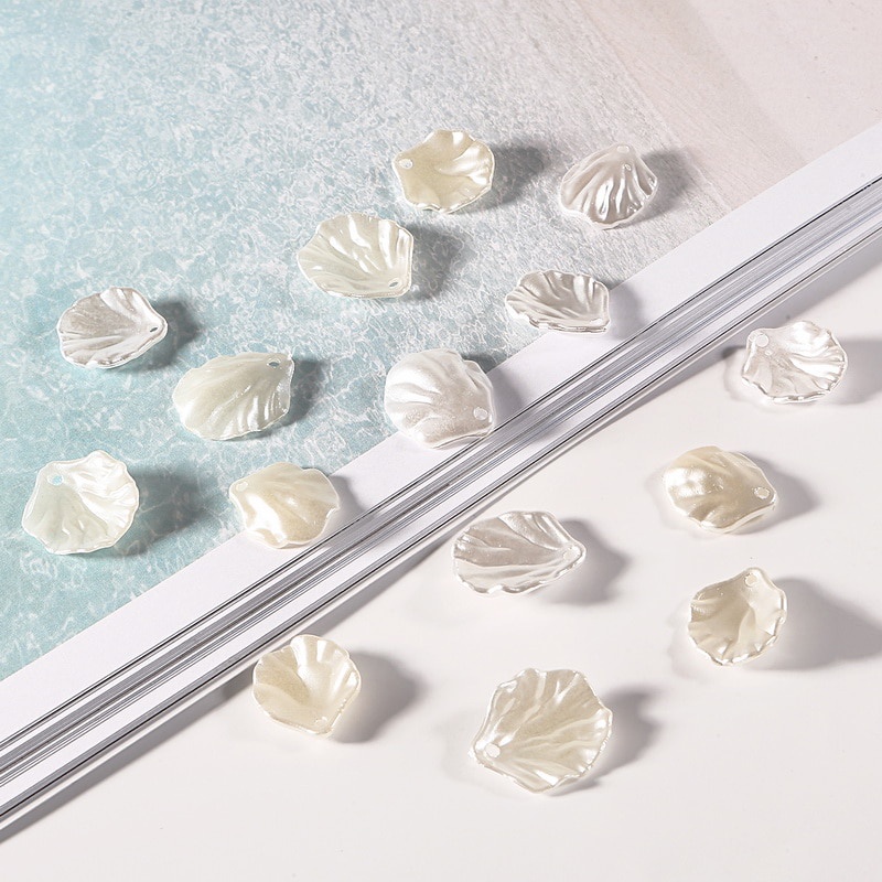 Set 20 charm Beadia ngọc trai giả ABS hình vỏ ốc xà cừ cánh hoa mẫu đơn DIY trang sức bông tai kẹp tóc