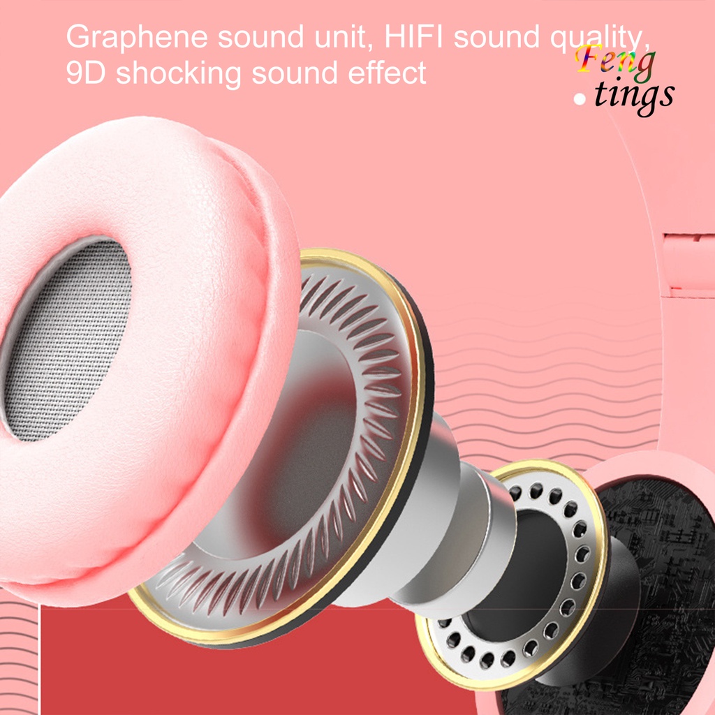 Tai Nghe Bluetooth 5.0 Không Dây Hình Tai Mèo Phát Sáng P47