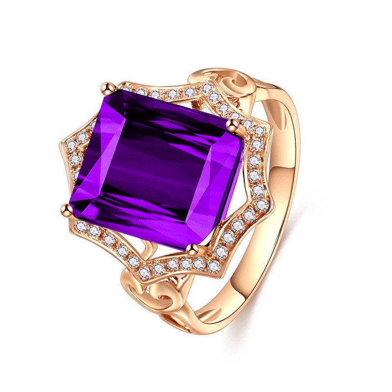 Nhẫn Mạ Vàng 18k Đính Đá Quý Nhân Tạo Nhiều Màu Sắc Phong Cách Âu Mỹ
