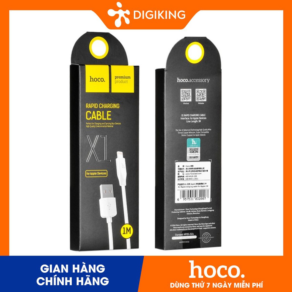 Cáp Hoco X1 sạc nhanh dây cao su 1m / 2m / 3m HOCO - X1