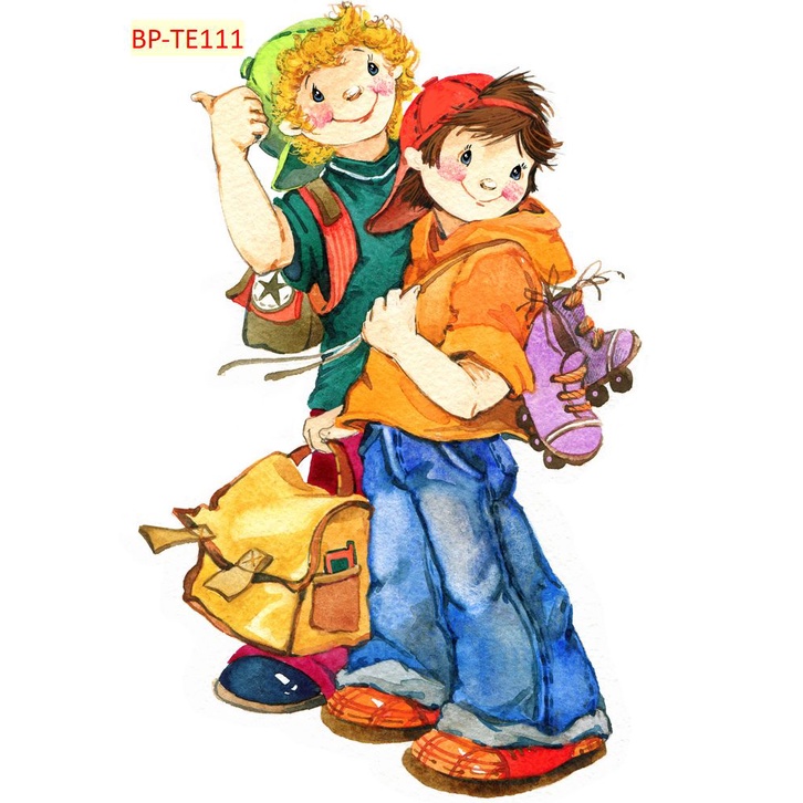 Tranh Dán Tường 3D Phòng NHÂN VẬT Hoạt Hình Ngộ Nghĩnh