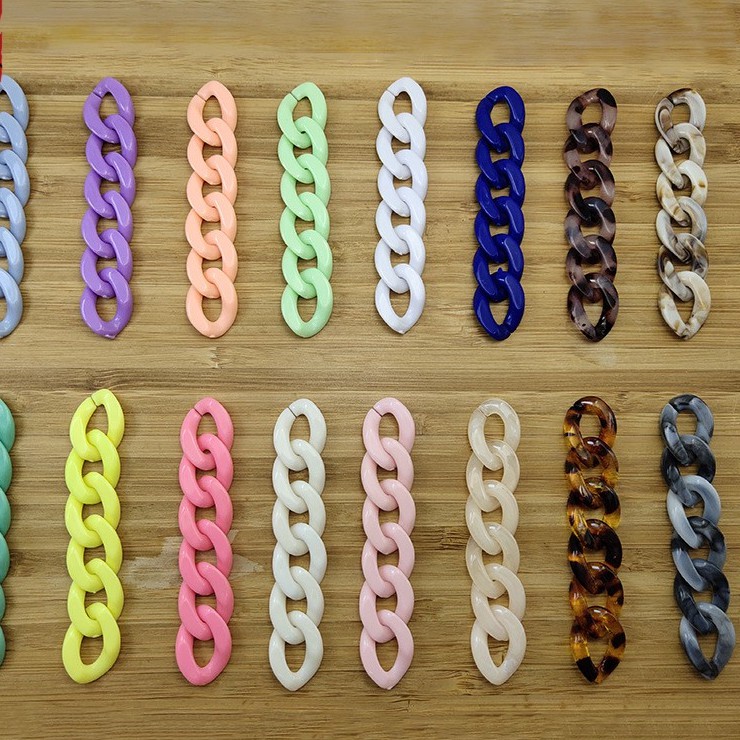 Set 50 vòng khóa nhựa Acrylic 17x23mm chuyên dụng