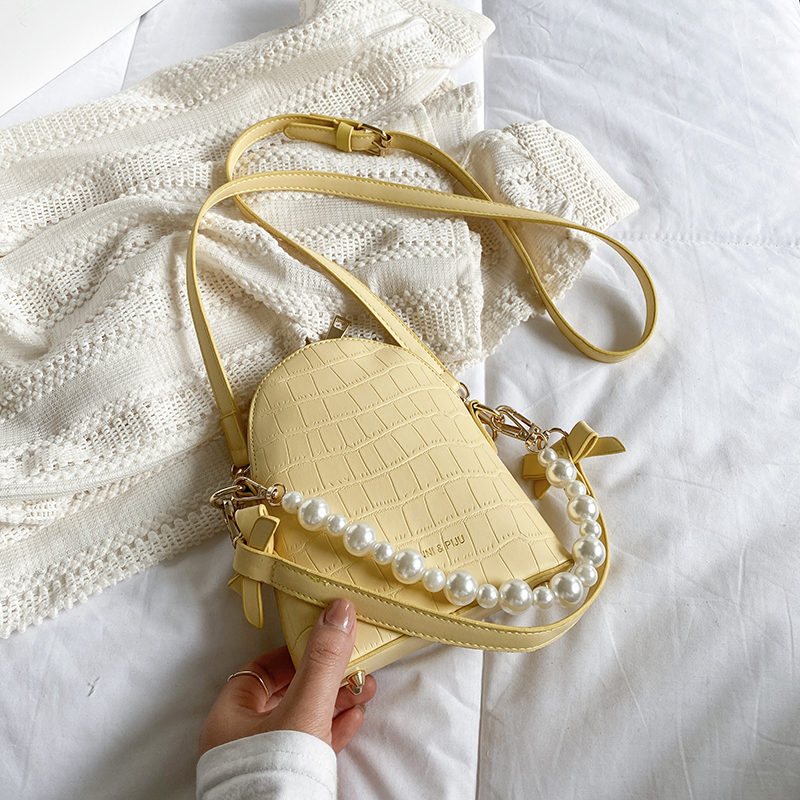 Túi đeo chéo IELGY đính ngọc trai thời trang tùy chọn màu sắc cho nữ