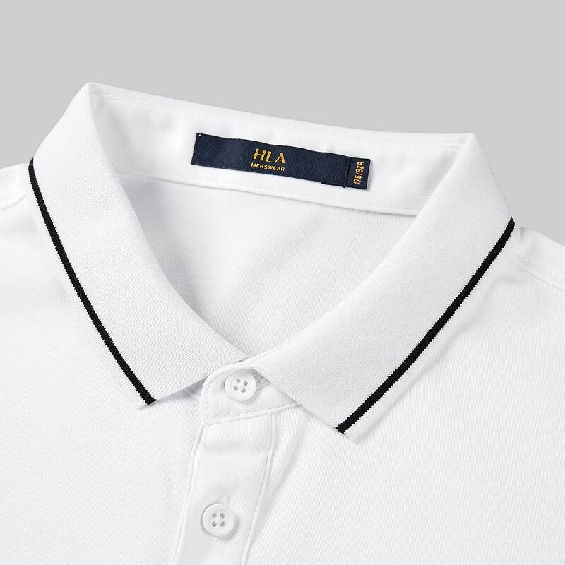 Áo Thun Polo Nam HLA Cotton Half Cardigan Breathable Short Sleeve Polo Shirt