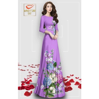 Vải áo dài Cẩm tú cầu