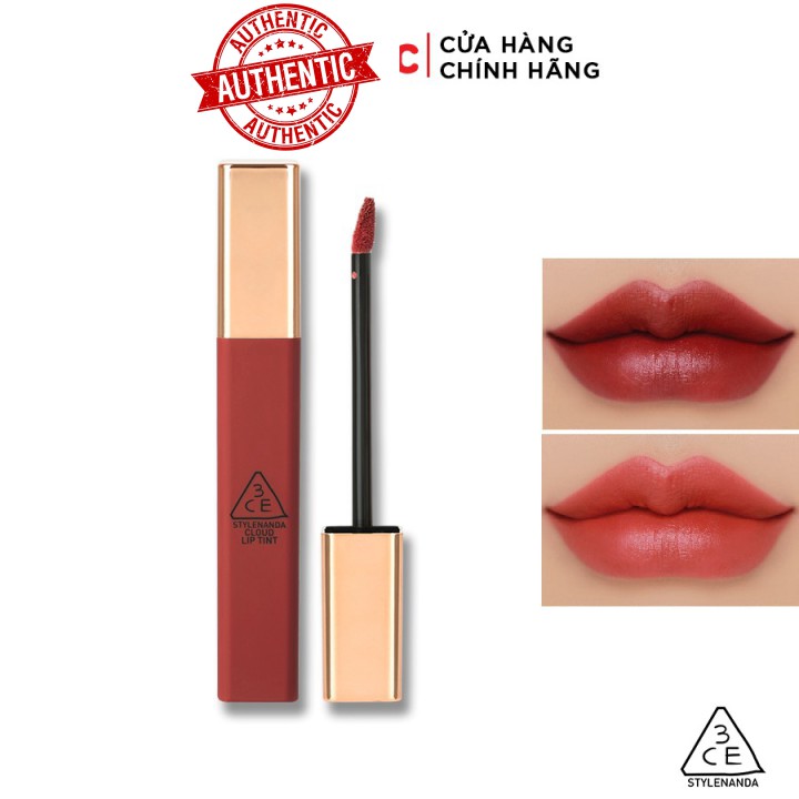 [Mã giảm giá] [Mã 66FMCGSALE hoàn 8% xu đơn 500K] Son kem lì 3CE mịn môi lâu trôi Cloud Lip Tint Needful Immanence 3CE00