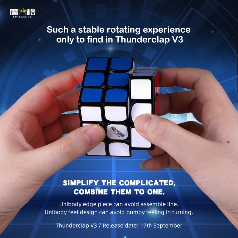 Rubik 3x3 QiYi Thunderclap V3 / V3 M 3x3x3 Có Nam Châm Khối Rubik 3 Tầng