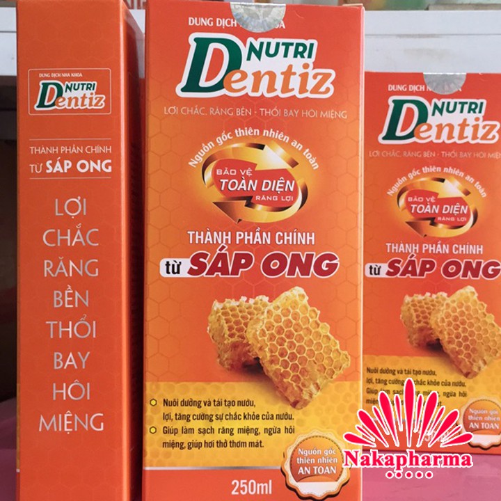 Nước súc miệng Nutri Dentiz – Trị sâu răng viêm lợi - Từ Sáp ong thảo dược - Nutridentiz