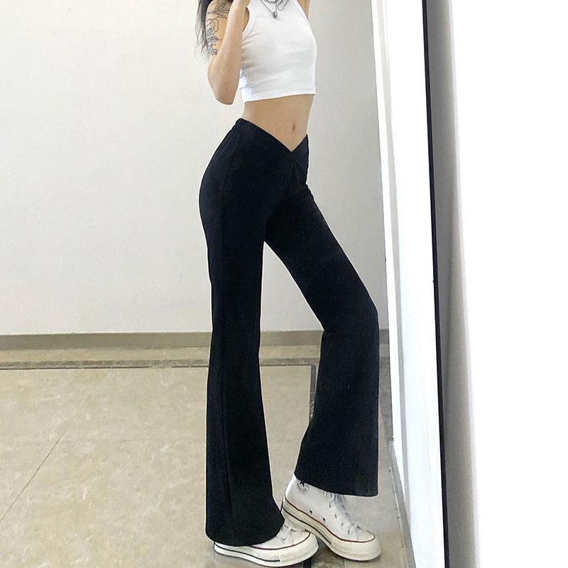 ▣Quần dài lưng cao thiết kế cổ chữ v thời trang trẻ trung