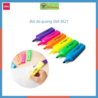 Bút nhớ dòng highlight - bút dấu dòng deli s621- hồng, xanh lá, vàng, cam, tím, xanh dương