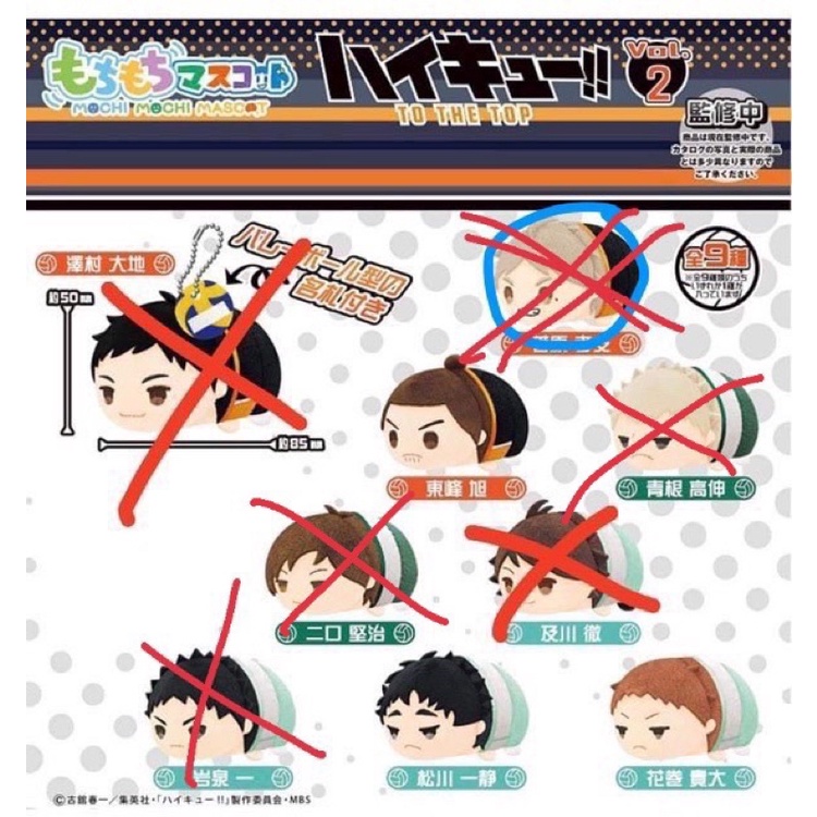 Haikyu kèm hộp thú nhồi bông các nhân vật mochi mascot