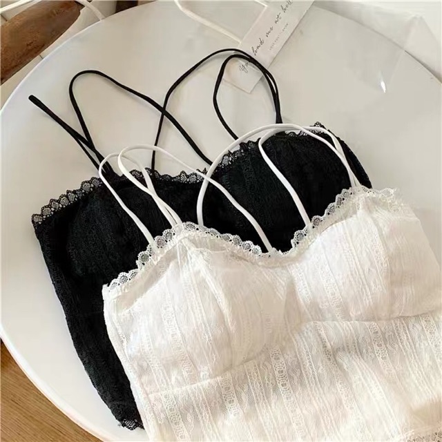 Áo Bralette Mút Mỏng Phối Ren Croptop | BigBuy360 - bigbuy360.vn