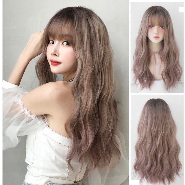 TÓC GIẢ NỮ NGUYÊN ĐẦU SÓNG XÙ ĐỦ ĐỘ DÀI TẶNG LƯỚI TRÙM TÓC