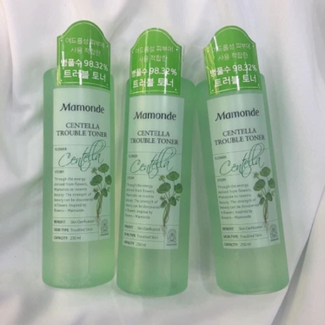 ( Sẵn ) Nước hoa hồng Mamonde Rose Water Toner Hoa Hồng / Pore Clean Diếp Cá/ Centella Trouble Rau Má 250ml | BigBuy360 - bigbuy360.vn