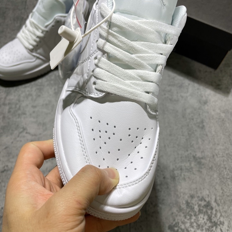 GIÀY JD1 LOW FULL WHITE LAI AU DA THẬT