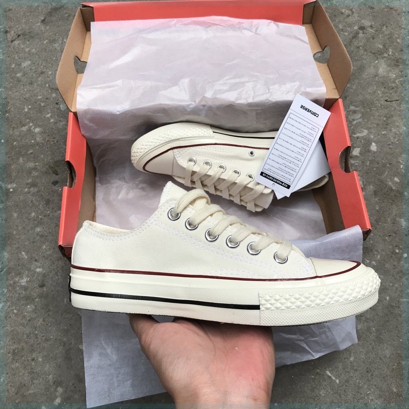 Giày thể thao Cv trắng thấp nam nữ cao cấp jin.sneaker