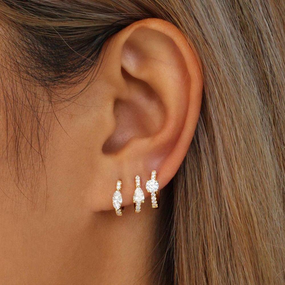 Bông Tai Dạng Vòng Thời Trang Dành Cho Nữ|Khuyên Xỏ Sụn Tai Helix Châu Âu Màu Sắc Làm Quà Cưới