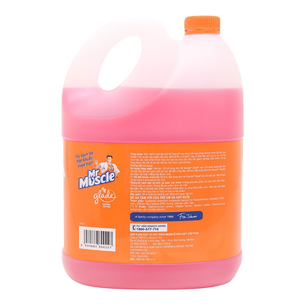 Nước Lau Sàn Nhà Mr. Muscle Glade - Hương Cỏ Hoa (4L)