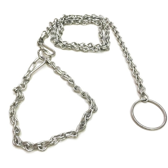 Xích chó inox đại, thân xích đường kính phi 4, kết hợp mắt dưới chống xoắn