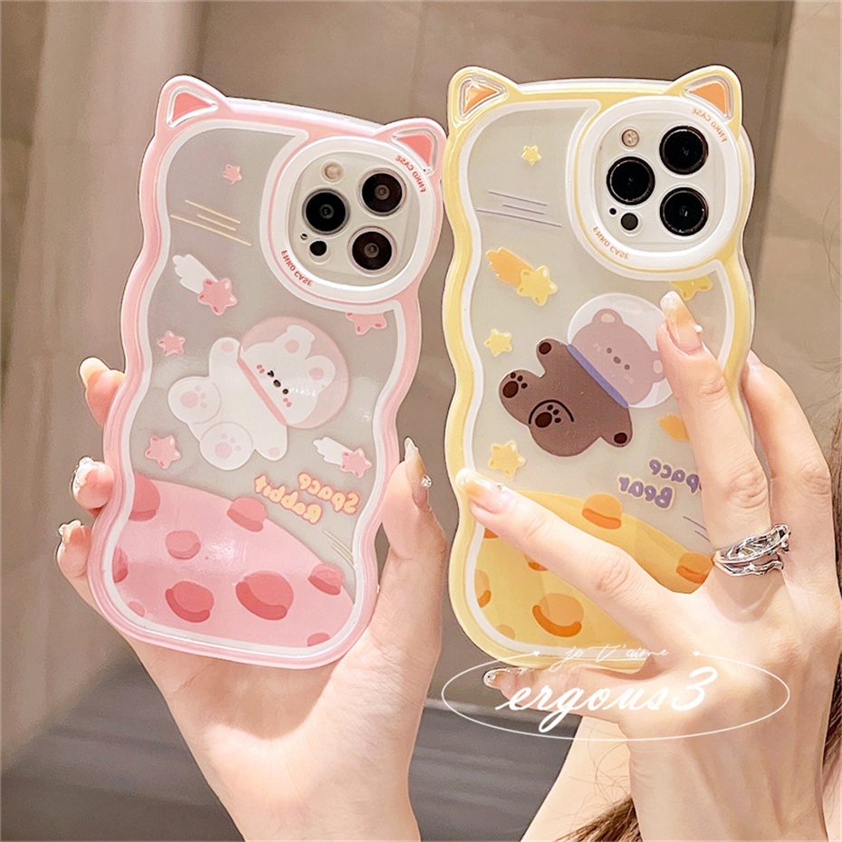 🌈Cat Ear🎁Ốp Điện Thoại Mềm Hình Tai Mèo / Phi Hành Gia / Thỏ Cho iPhone 14 13 12 11 Pro Max SE2020 X XR Xs Max 7 8 6 6s Plus