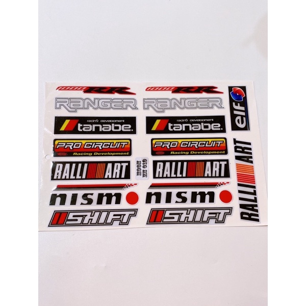 Decal tem nổi mẫu Ralliart Elf... cao cấp dán xe máy, ô tô, mũ bảo hiểm chống thấm nước, chống bay màu