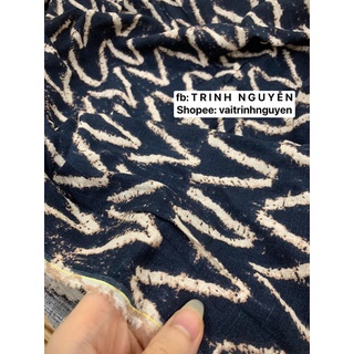 Vải linen tưng gân hoạ tiết