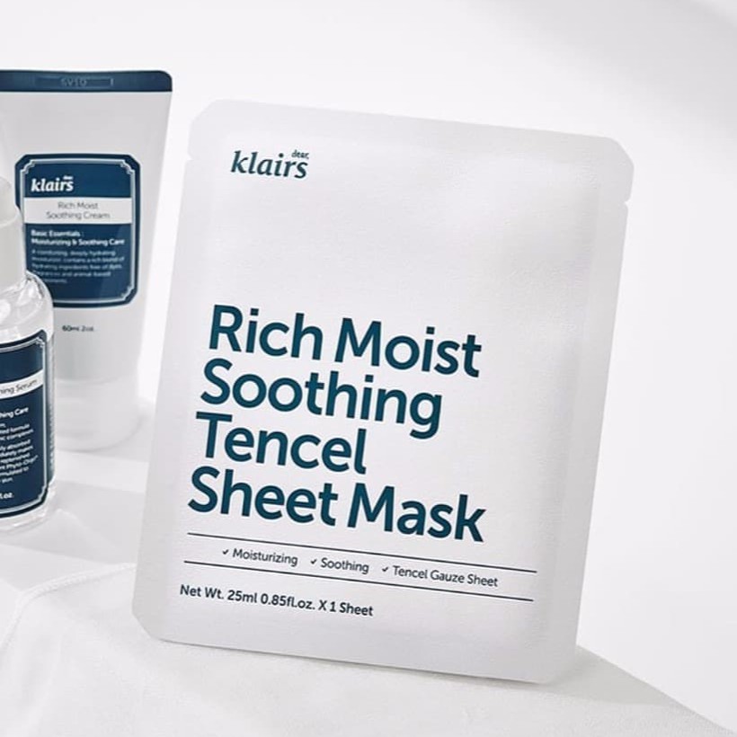Mặt Nạ Dear, KLAIRS Rich Moist Soothing Tencel Sheet Mask 25ml- Màu Trắng