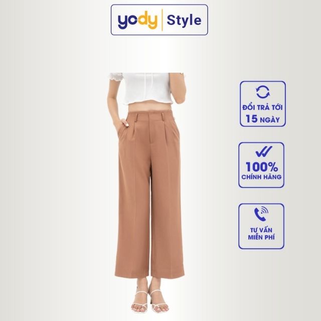 Quần Suông Nữ Ống Rộng Lưng Cao YODY Thanh Lịch Mà Vô Cùng Trẻ Trung QAN4128
